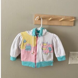 6/9M vintage doe-spun pastel colorblock jacket